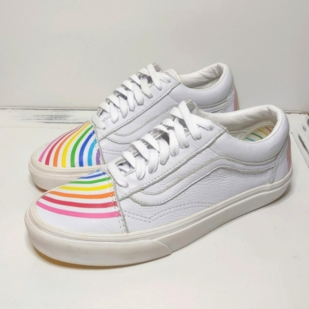 Vans x Flour Shop Old Skool Rainbow Sneakers W9 /M7.5 - Picture 1 of 9